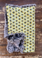 Flannel Fur Bumble Bee Car Seat Blanket