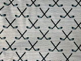 Adult Grey Stripes Hockey Sticks Minky Fur Blanket