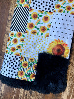 Adult Sunflower Minky Fur Blanket