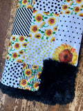 Adult Sunflower Minky Fur Blanket