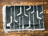 Adult Grey Hockey Sticks Minky Fur Blanket