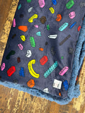 Adult Blue Legos Minky Fur Blanket