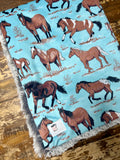 Mini Baby Horses Minky Fur Blanket
