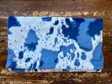 Adult Blue Cowhide Minky on Minky Blanket