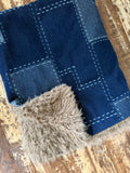 Mini Baby Patchwork Jean Fur Blanket