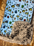 Adult Ice Fishing Minky Fur Blanket