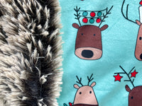 Adult Reindeer Minky Fur Blanket