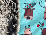 Adult Reindeer Minky Fur Blanket