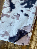 Adult Plum Cowhide Minky on Minky Blanket