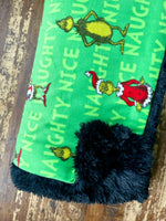 Adult Green Grinch Fleece Fur Blanket