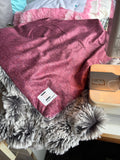 Adult Mauve Herringbone Minky Fur Blanket