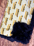 Toddler Yellow Bus Minky Fur Blanket