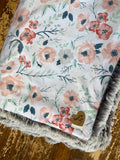 Adult Floral Minky Fur Blanket