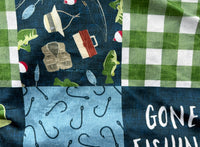 Gone Fishing Minky Fur Car seat Blanket