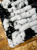 Mini Baby Black and White Cowhide Enzo Minky Fur Blanket