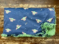 Adult Baby Yoda Minky Fur Blanket