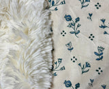 Adult Blue Floral Fur Blanket