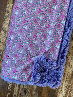 Toddler Pink Unicorns Minky Fur Blanket