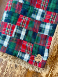 Adult Flannel Cabin Patch Plaid Fur Blanket