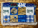 Adult Farm Life Minky Fur Blanket