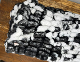 Adult Enzo Black and White Cowhide Minky on Minky Blanket