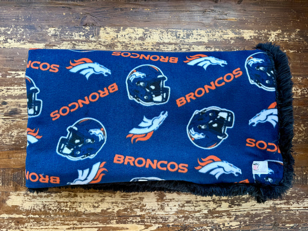 Adult Broncos Fleece Fur Blanket