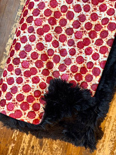 Adult Minky Pizza Fur Blanket