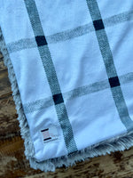 Mini Baby Black and White Plaid Minky Fur Blanket