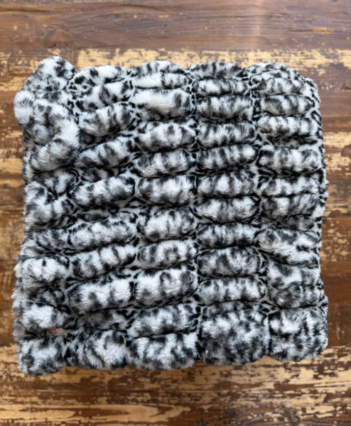 Mini Baby Black and White Enzo Fur Blanket