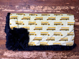 Toddler Yellow Bus Minky Fur Blanket