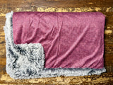 Adult Mauve Herringbone Minky Fur Blanket
