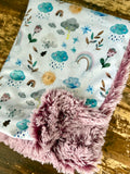 Mini Baby Blush Skies Minky Fur Blanket