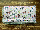 Toddler Horses Minky Fur Blanket