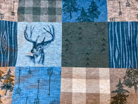 Adult Blue Deer Hunting Minky Fur Blanket