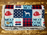 Toddler Firefighters Minky Fur Blanket