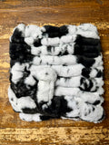 Mini Baby Black and White Cowhide Enzo Minky Fur Blanket