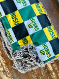 Pre Order Toddler NDSU Horns Up Minky Fur Blanket