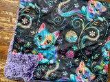 Toddler Rainbow Kitty Minky Fur Blanket