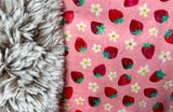 Toddler Strawberries Minky Fur Blanket