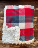 Adult Flannel Cabin Comfort Plaid Fur Blanket