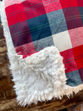 Adult Flannel Cabin Comfort Plaid Fur Blanket