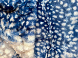 Adult Blue, Grey, and White Fawn Minky on Minky Blanket