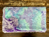 Adult Teal and Purple Buttefly Minky on Fur Blanket
