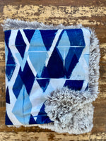 Blue Minky Fur Car seat Blanket