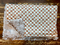 Adult Checkered Smile Minky Fur Blanket