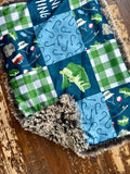 Gone Fishing Minky Fur Car seat Blanket