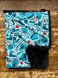 Hockey Minky Fur Car seat Blanket
