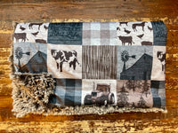 Toddler Farming Minky Fur Blanket