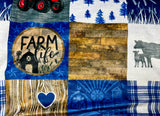 Adult Farm Life Minky Fur Blanket