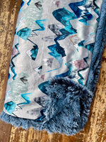 Toddler Blue Mountains Minky Fur Blanket